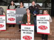 Child protection case workers walked off the job at lunchtime May 8 in protest against shortages, pay and privatisation of the foster care system. Picture by Tom Dennis