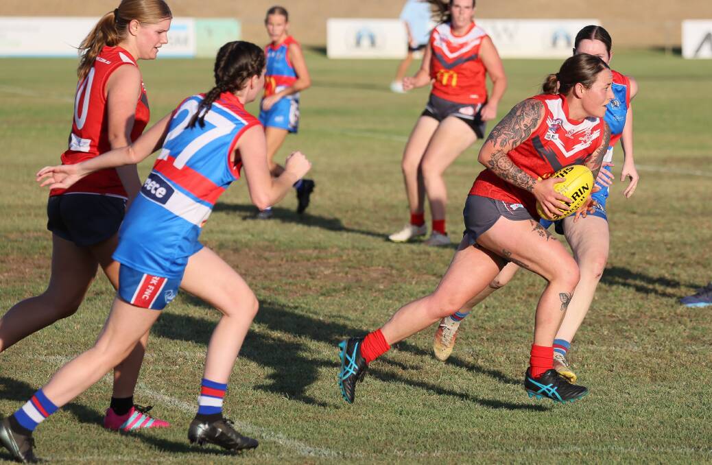 Collingullie-Wagga's Demi Hallett breaks from a pack during round six. Picture by Les Smith
