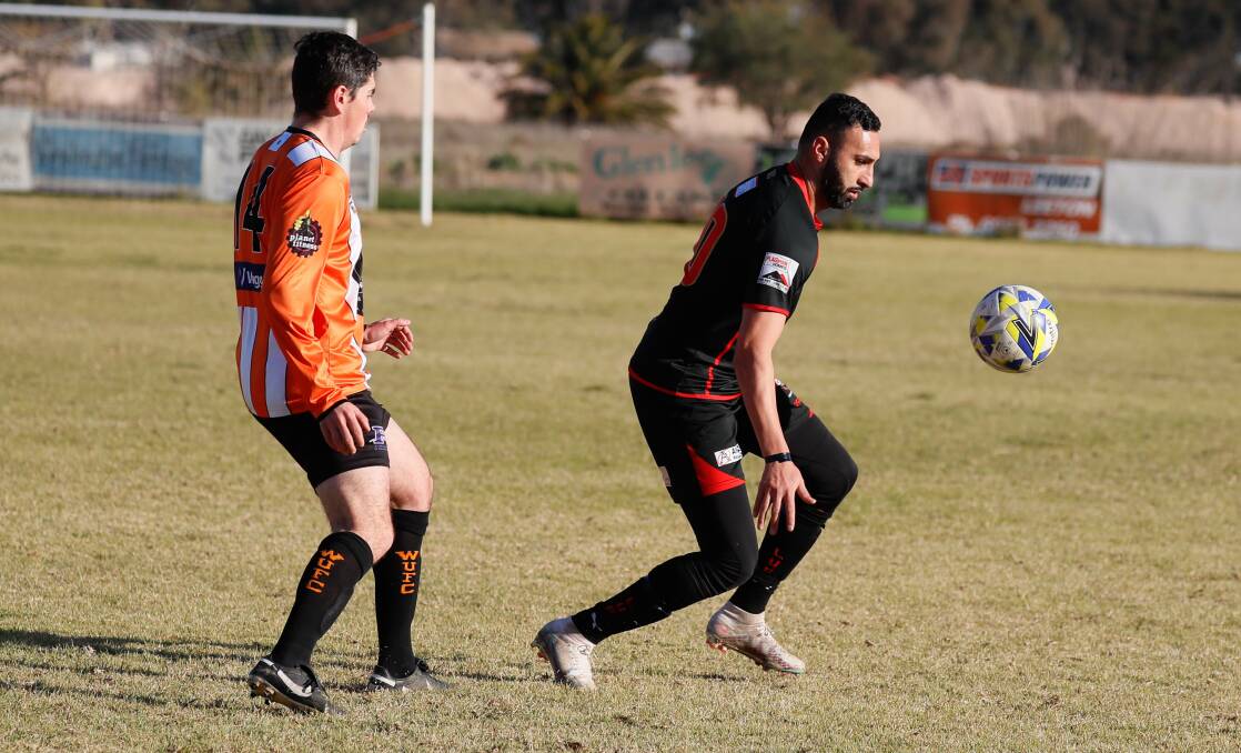 Leeton United's Fred Gardner in action during the 2023 Pascoe Cup season. Picture by Les Smith