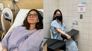 Pictures of Olivia Munn in hospital as the actor announces 'aggressive' breast cancer diagnosis and double mastectomy. Pictures Instagram/Olivia Munn