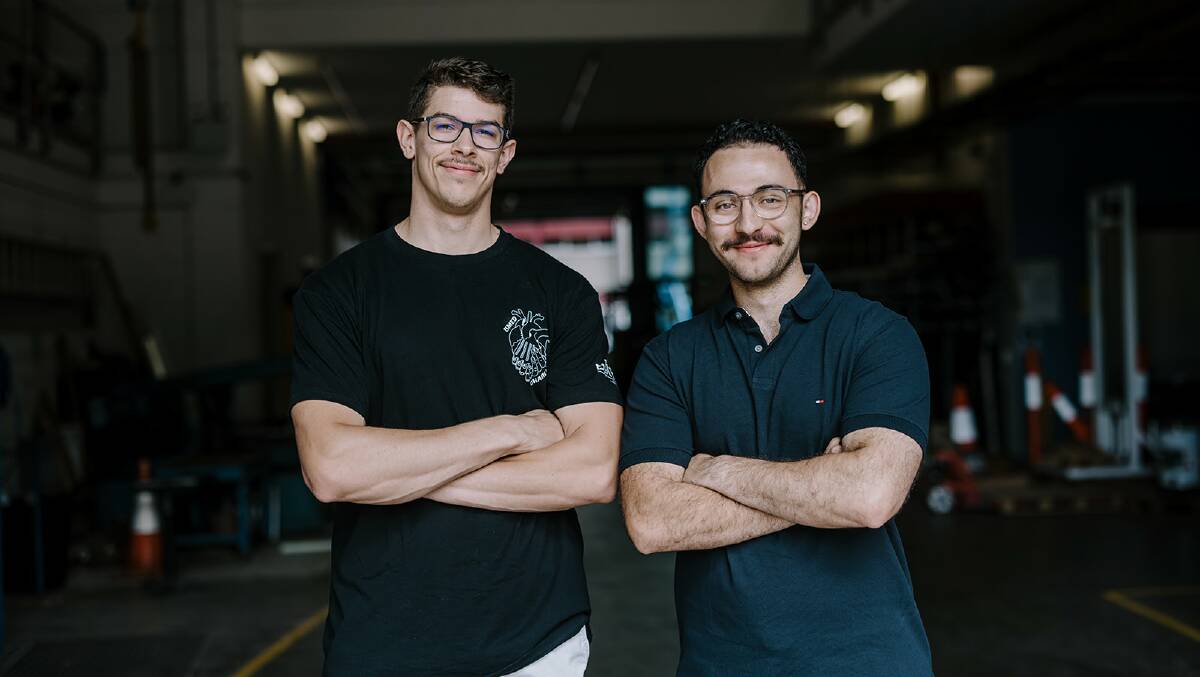 University of Wollongong students Charles Crisp and Stephan Fonti. Picture by the University of Wollongong