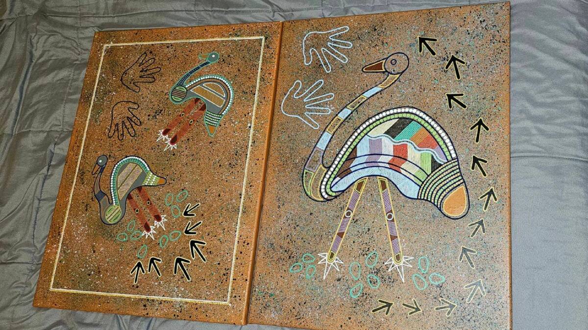 Relatives have donated indigenous art to be won as a prize in a fundraising raffle for Tylan's cancer battle. Picture supplied.