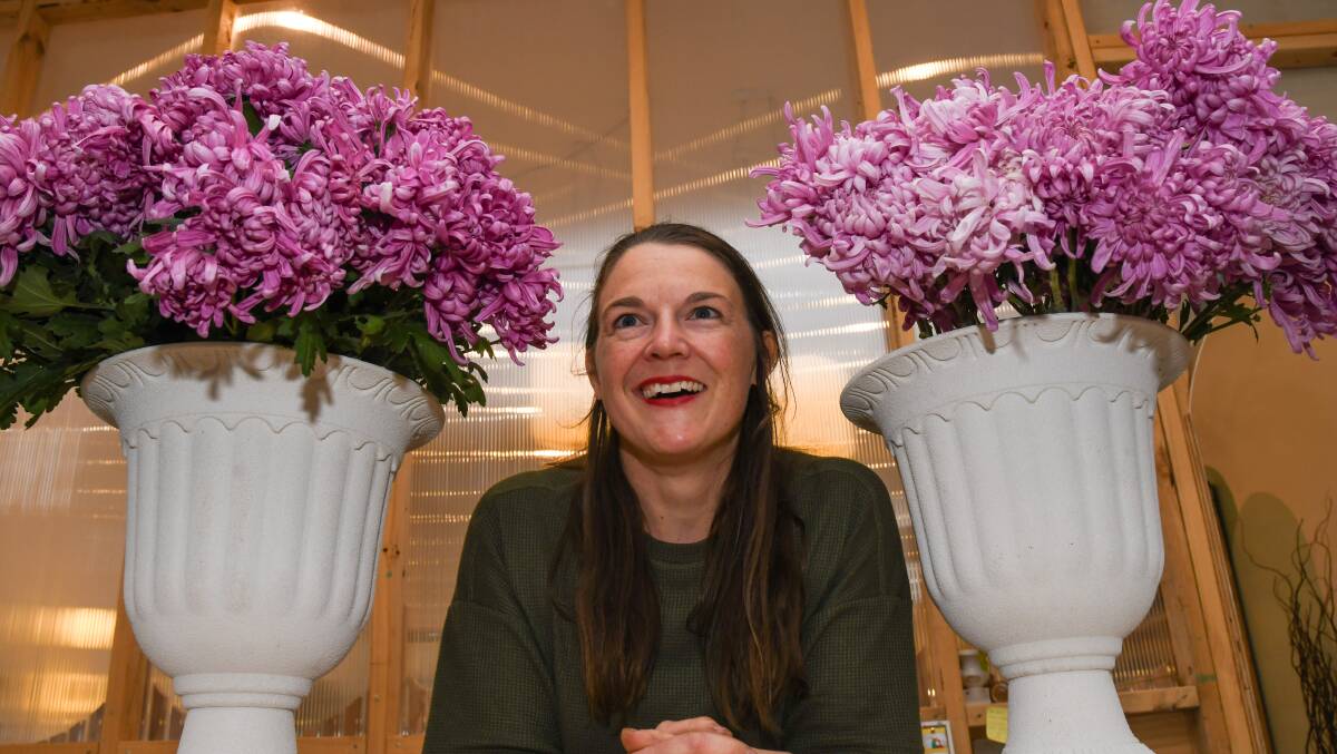 Florist Sophie Kurlowicz at Little Triffids, Wagga Wagga. Picture by Bernard Humphreys