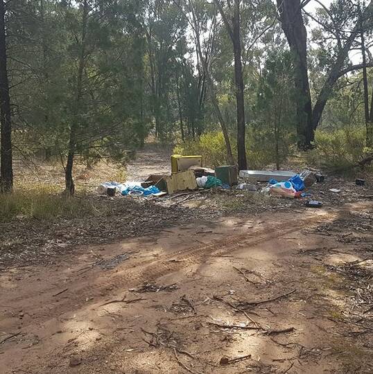 INCONSIDERATE: This image was published by a resident on social media after illegal dumping at The Rock reserve. Picture: Facebook 
