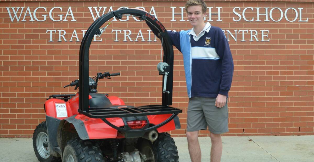 SAFETY COMES FIRST: Wagga Wagga High School Student, Jake Angel of Tarcutta draws on his farming experience to design an innovative roll bar.