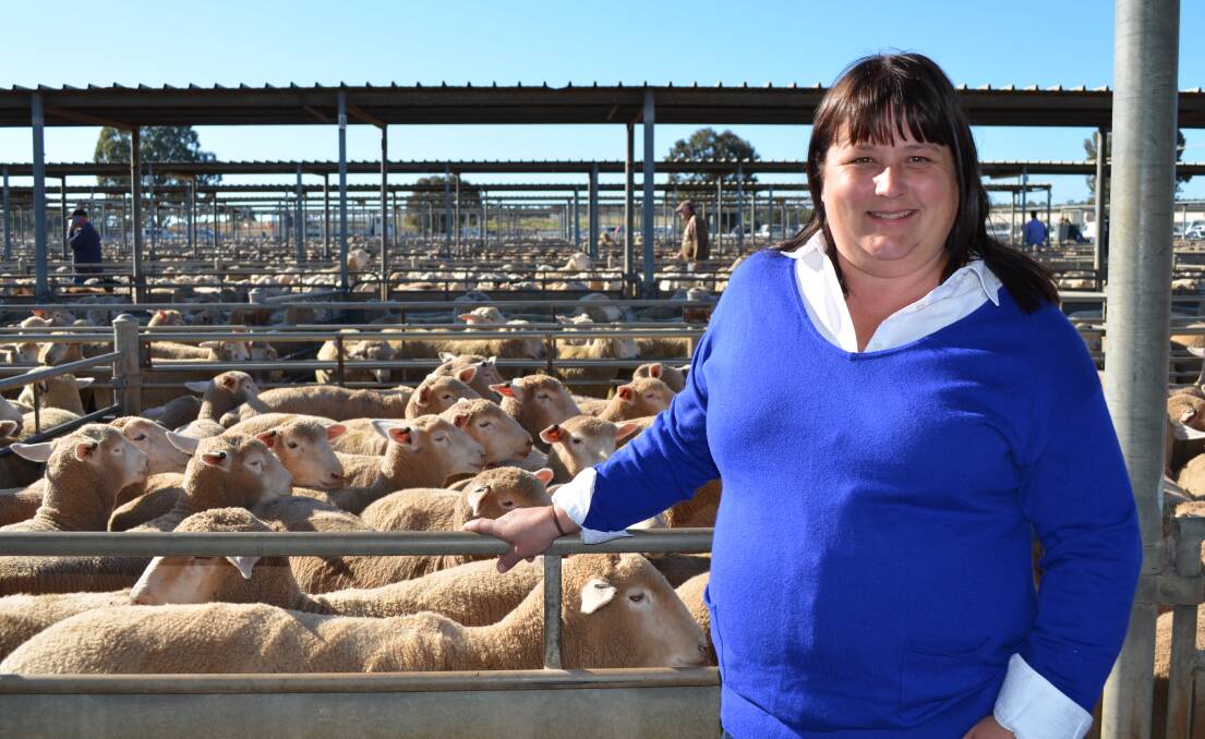 RURAL INTEREST: Lisa Anderson, "Elwood", The Gap is pictured at the Wagga sheep and lamb sale on Thursday where she sold Merino ewes. She is seeking election on the Riverina LLS board. Picture: Nikki Reynolds 