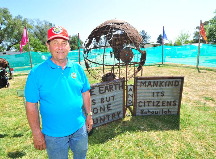 CREATIVE MINDS: Artist Collin Wiese from Lockhart with his entry in the Spirit of the Land competition last year. 
