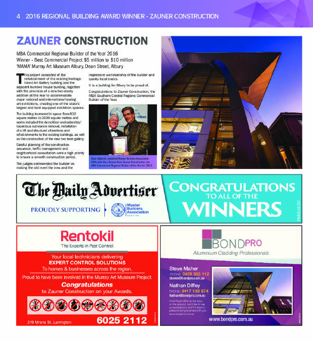 Master Builders Association: Regional Building Awards 2016
