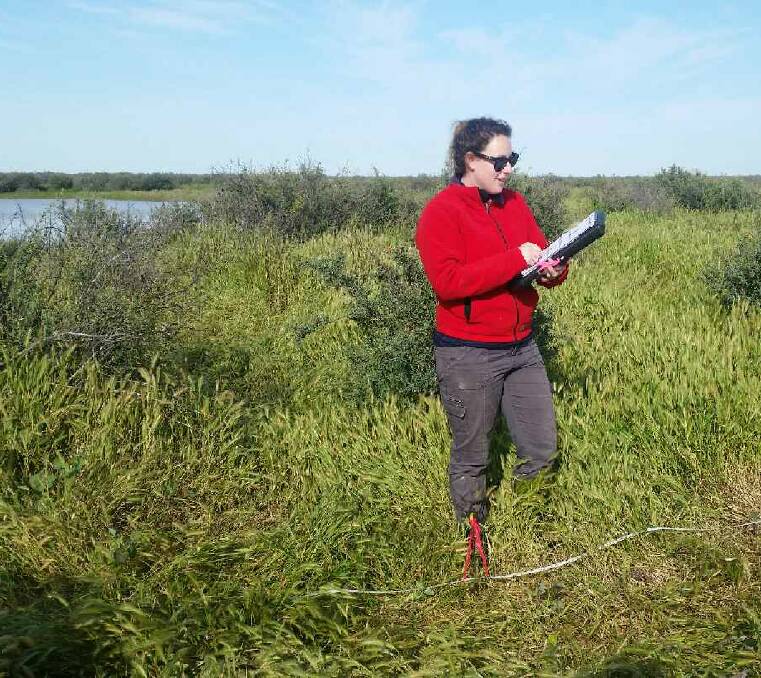 GHD environmental scientist Alex Williams works out in the field taking environmental samples. 