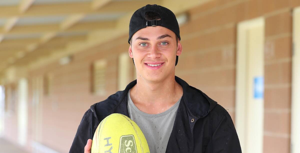 READY FOR THE NEXT STEP: Jordan Little takes a moment at Equex Centre after signing to play for the Canberra Raiders under 18 side. Picture: Kieren L Tilly