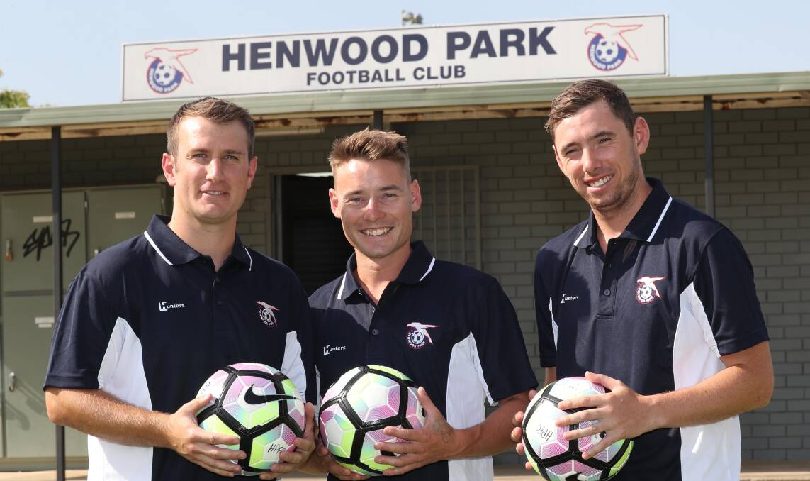 FRESH FACES: Jonathon Roche, Adam Cesnik and Matt Beasley have all commited to Henwood Park this season. Picture: Les Smith