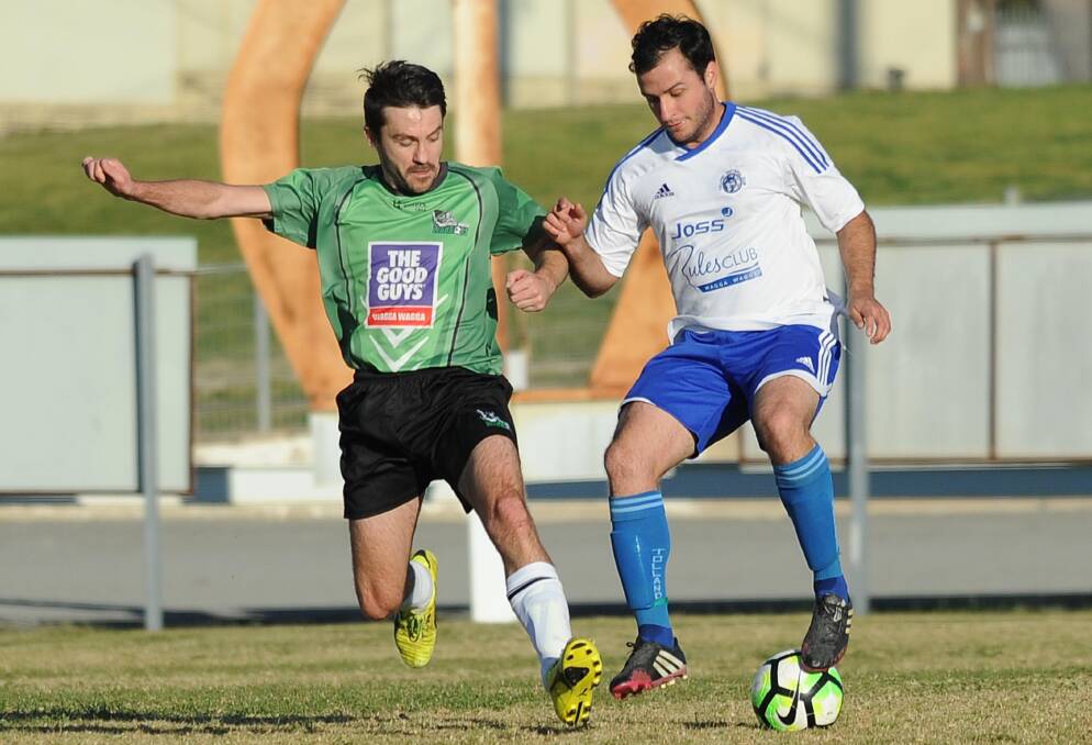 Tolland's Bruno Andre in action against South Wagga at Wagga Showgrounds. 