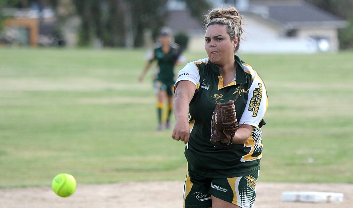 HIGH ACHIEVER: Montana Kearnes, pictured playing for South Wagga, has returned home after playing for Australia. Picture: Laura Hardwick
