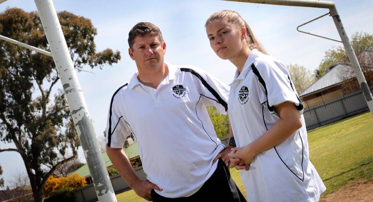 HELP WANTED: Football Wagga senior referee of the year Ross Duckitt and youth referee of the year Karyssa McKenzie are looking for a helping hand in the local refereeing ranks. Picture: Les Smith