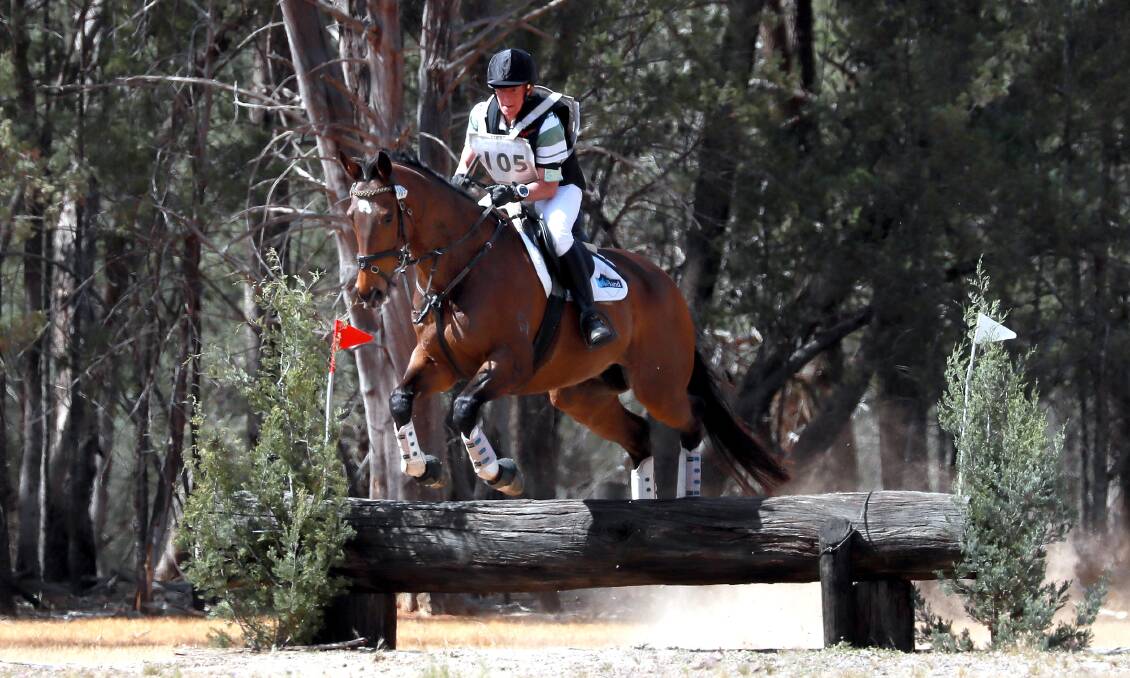 CROSS COUNTRY: Tracey Savage and horse Boots An All competing on the cross country course on Sunday. Picture: Les Smith