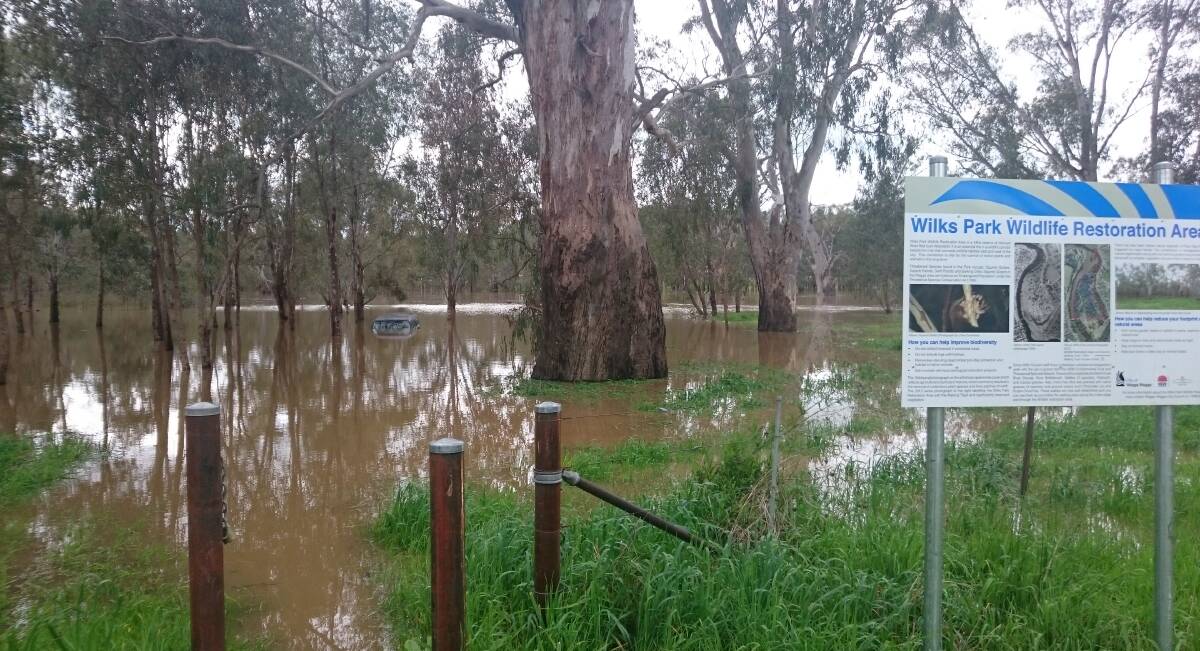 A van is submerged at Wilks Park. Picture: Shane Manning