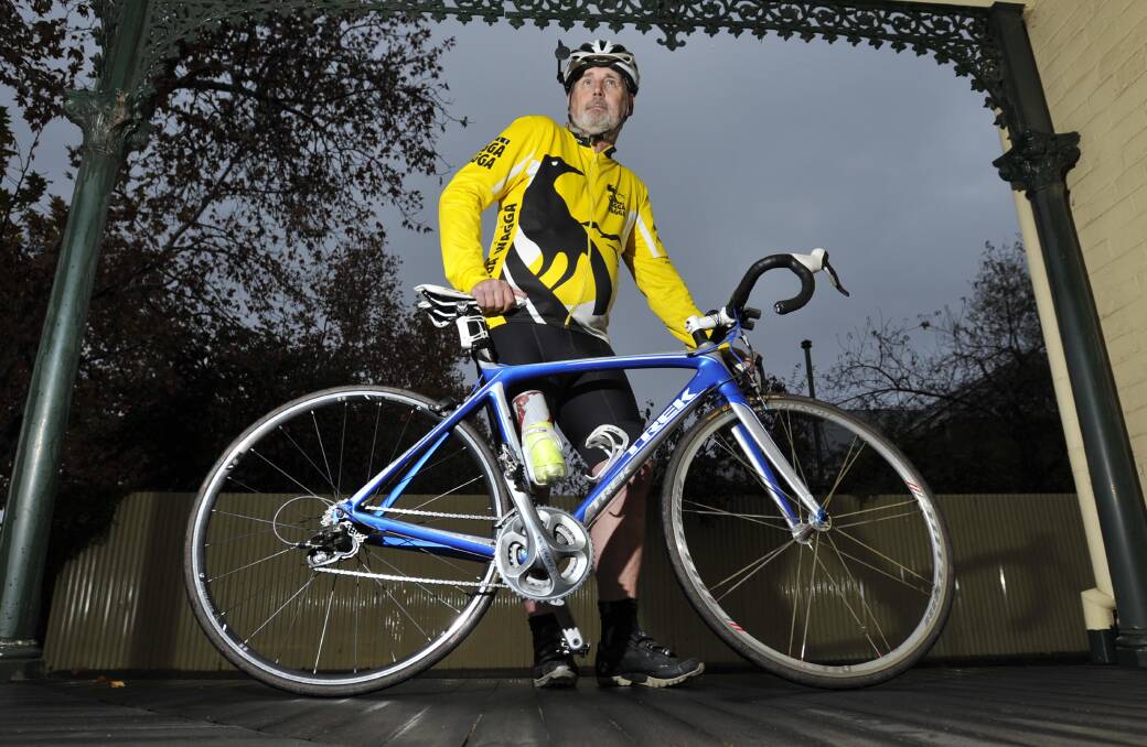 RIDE TO REMEMBER: Bicycle Wagga Wagga vice president Ray Stenhouse ahead of this weekend's Ride of Silence for cyclists who have been injured or killed. Picture: Les Smith 