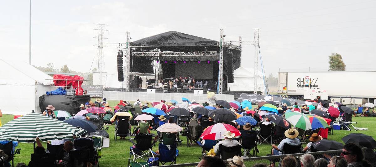 Saturday night's show at Equex was washed out before The Beach Boys hit the stage. The band has committed to returning on Monday night to perform. Picture: Kieren L Tilly