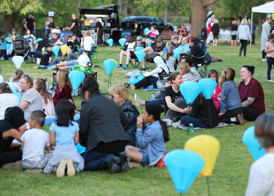 Light the Night in Wagga last month helped raise money for the Leukaemia Foundation. Picture: Kieren L Tilly