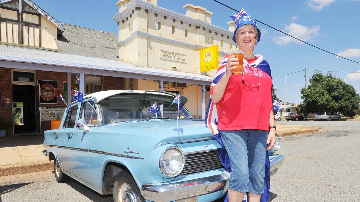The Royal Hotel, Grong Grong publican Kay Obudzinski on Australia Day, 2016. Picture: Kieren L Tilly