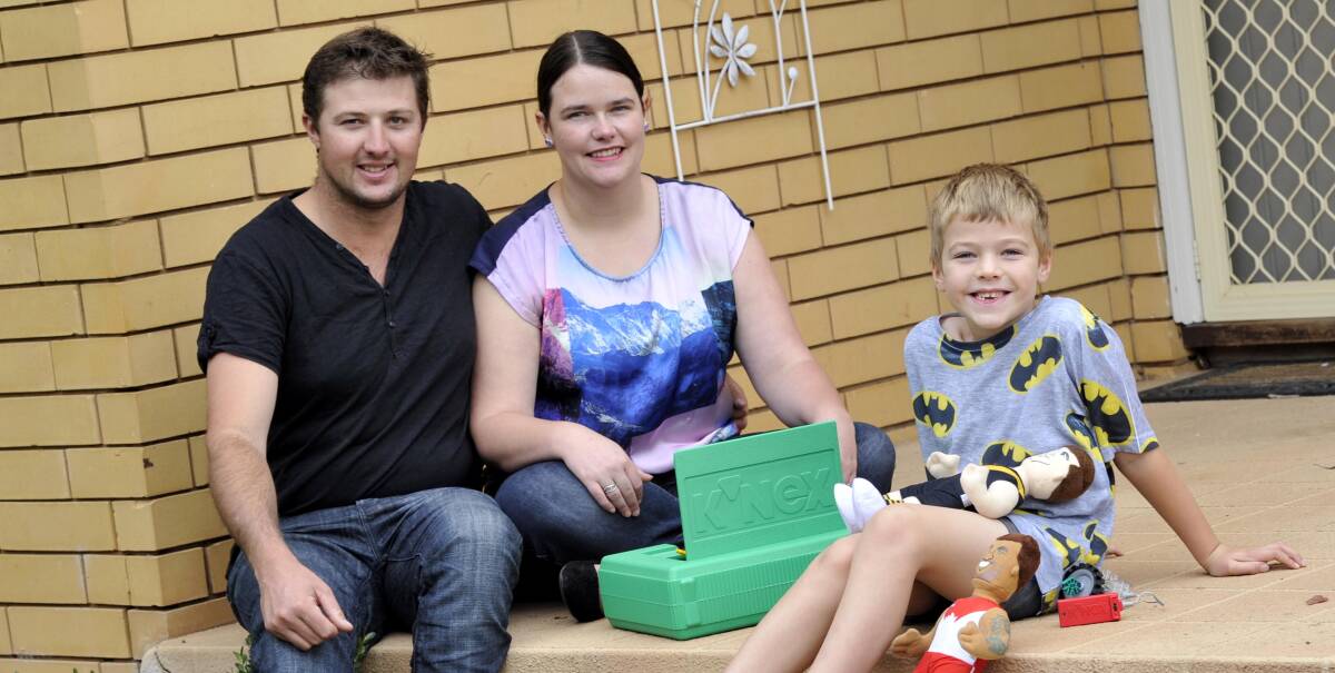 BETTER SAFE THAN SORRY: Brad Tilyard, Jessica Murray and Ben Tilyard, 6, know how life threatening whooping cough can be and are encouraging people to get booster shots when they become available. Picture: Les Smith