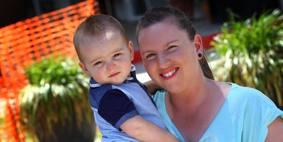 COST CHANGES: Jessica Atherton with son Archer, 17 months. Mrs Atherton is concerned about what impact hourly instead of daily rates at childcare centres could have on her son's care. Picture: Les Smith
