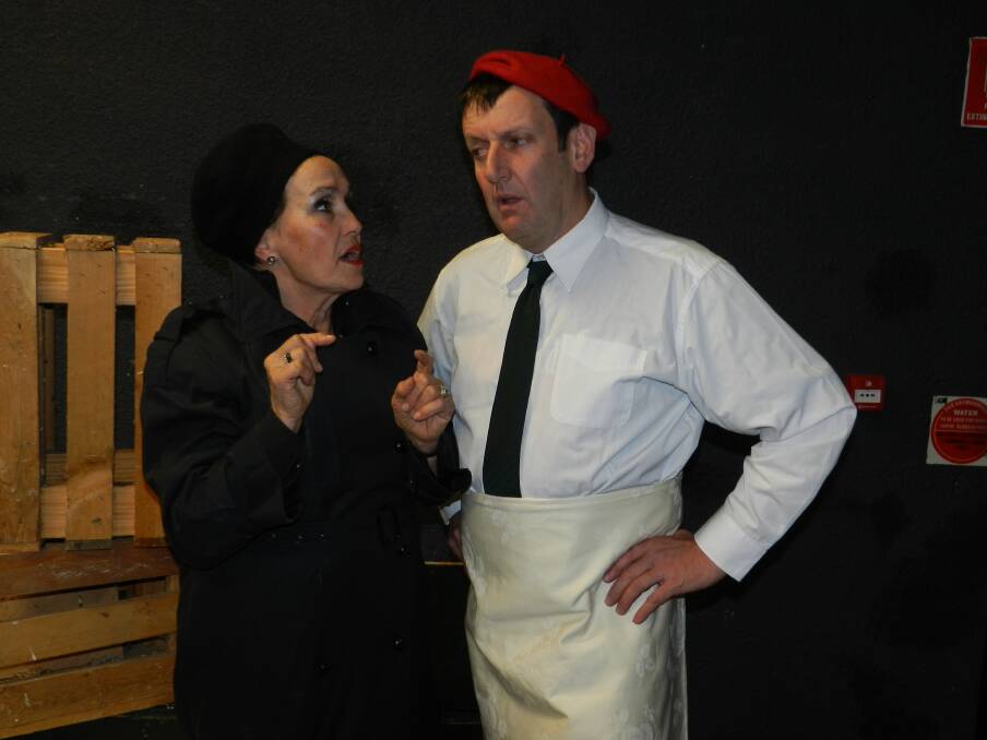 IN CHARACTER: Pennie Scott and Patrick Kenny in the School of Arts Community Theatre production of 'Allo 'Allo.
