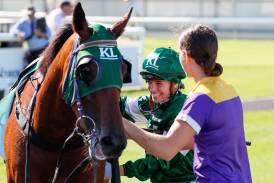 Kayla Nisbet will look to farewell race riding with one last win on Wagga mare Asgarda. Picture by Les Smith