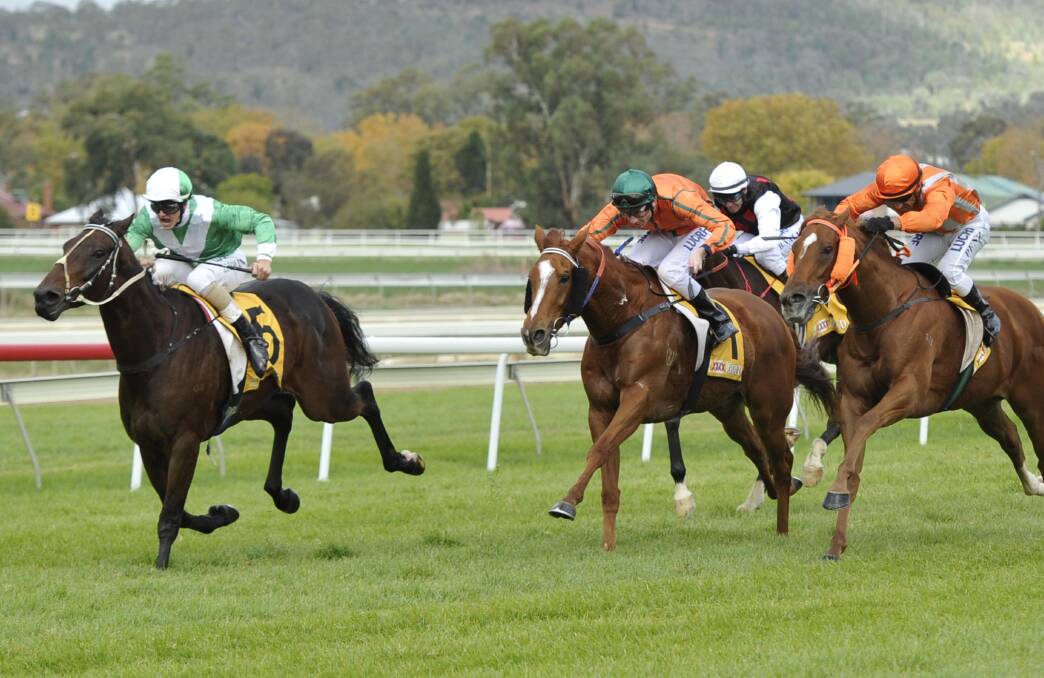 BIG TASK AHEAD: Mr Sommerville (left), pictured winning at Wagga, will be one of four locals to race in the Gold Cup. 