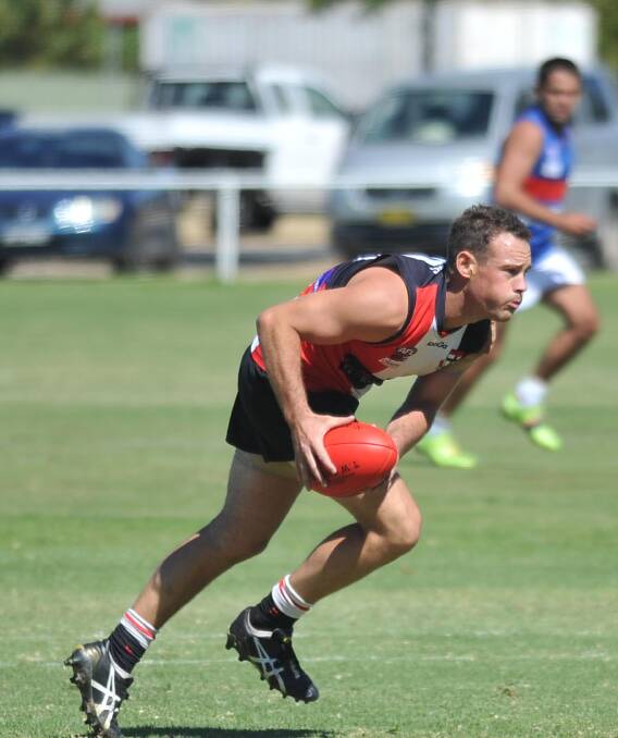 IN DOUBT: North Wagga's Ben Lucas in under an injury cloud ahead of the Saints' big test against The Rock-Yerong Creek on Saturday. Picture: Laura Hardwick