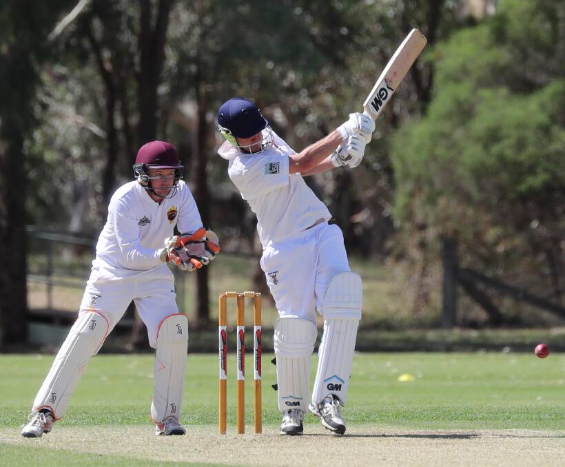 TOP KNOCK: St Michaels batsman Aiden Ridley on his way to a score of 88 against Lake Albert at Rawlings Park on Saturday. Picture: Les Smith