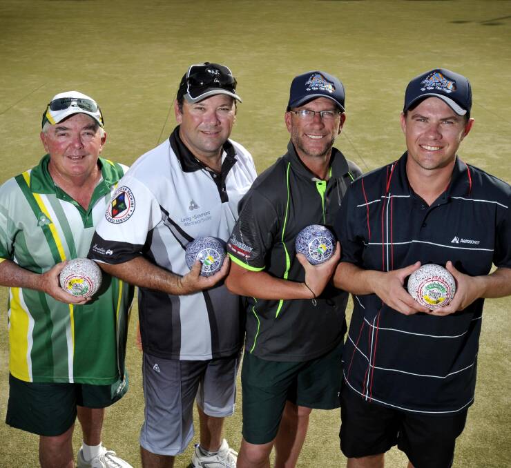 ALL SMILES: Wagga RSL Classic Fours winners from The Rules Club, Garry Clark, Peter Harry, David Quigley and David Ferguson. Picture: Les Smith