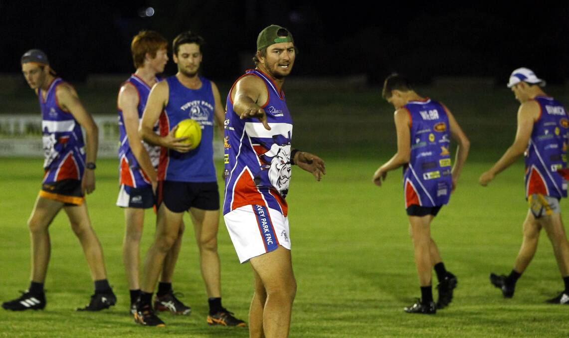 BACK ON TRACK: Turvey Park captain-coach Mitch Sykes will play his first game for the year against Mangoplah-Cookardinia United-Eastlakes on Saturday at Maher Oval. Picture: Les Smith