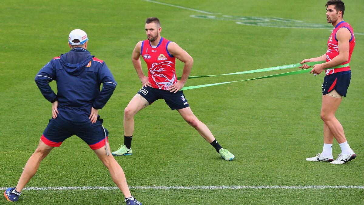 BIG WEEK: Wagga's Matt Suckling, pictured at training earlier in the year, hopes to overcome an achilles injury in time to play Saturday's AFL grand final. Picture: Getty Images