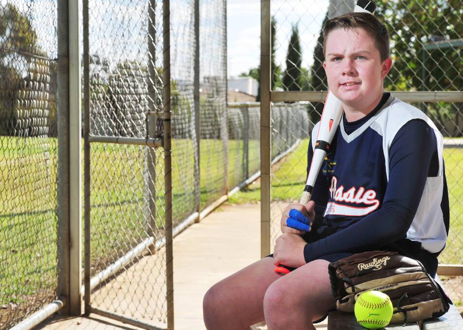 RISING STAR: Wagga softball player Kyle Hall will leave for New Zealand next week with the Aussie Sparks team. Picture: Kieren L Tilly