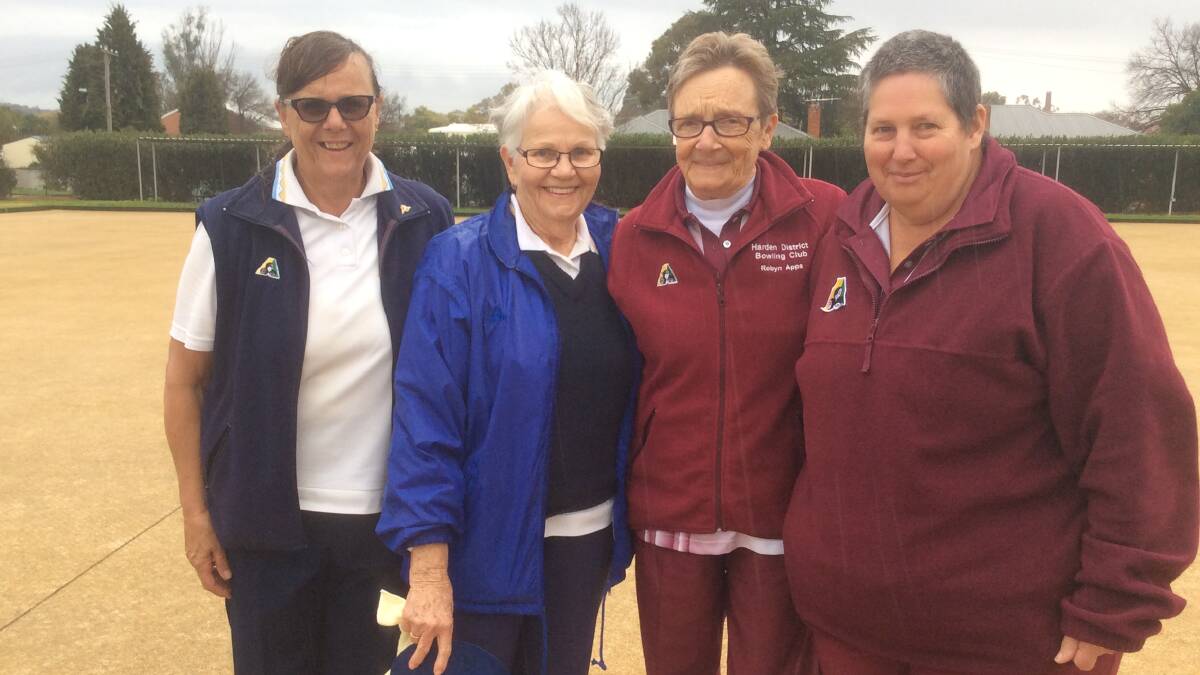 WINNERS: Seniors pairs winners Carolyn Sanbrook and Pam Crawford with open pairs winners Robyn Apps and Dianne de Britt. Picture: Helen Jennings