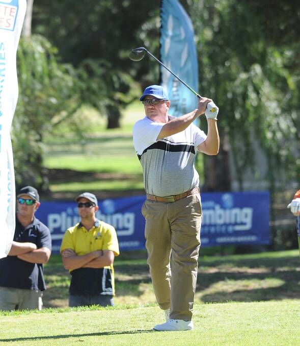CLASS ACT: Peter O'Malley keeps an eye on his tee shot during the opening round of the Wagga Pro-Am at Wagga Country Club on Thursday. Picture: Laura Hardwick