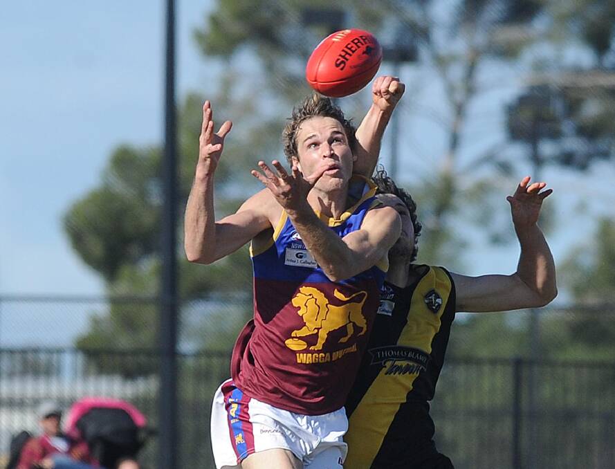 RARE TALENT: Ganmain-Grong Grong-Matong's James Lawton in action against Wagga Tigers last weekend, in what could be his last game. Picture: Laura Hardwick