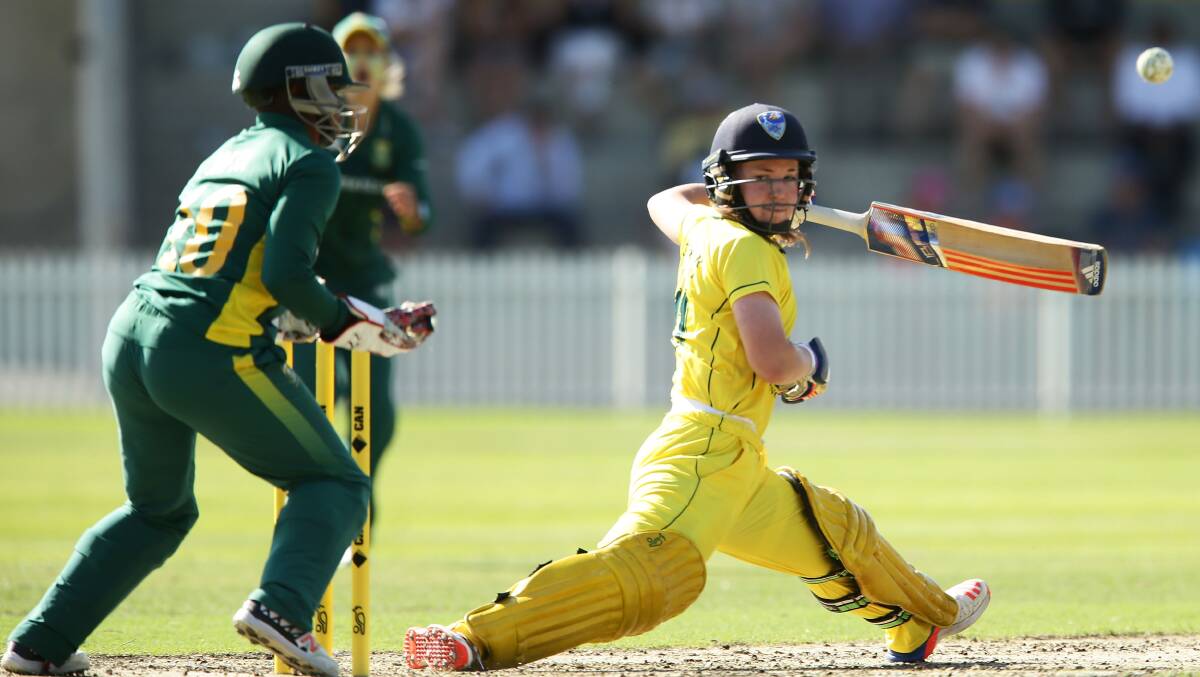 BIG MOMENT: Rachel Trenaman in action for the Governor General's XI against South Africa at Drummoyne Oval in November. Picture: Getty Images