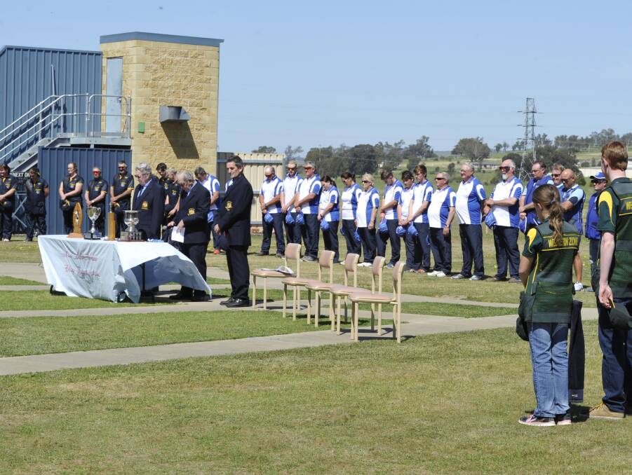 OFFICIAL BUSINESS: The opening ceremony of the state trap titles takes place at Wagga's National Shooting Grounds on Saturday.