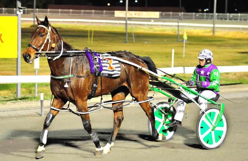 UPSET: Leeton reinsman Reece Maguire returns on Quick Reflection after their win at Wagga Paceway on Tuesday night. Picture: Kieren L Tilly