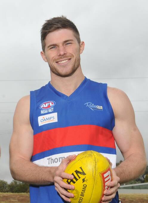 ON THE MOVE: Turvey Park's Dan Ryall is after a clearance to Coolamon.