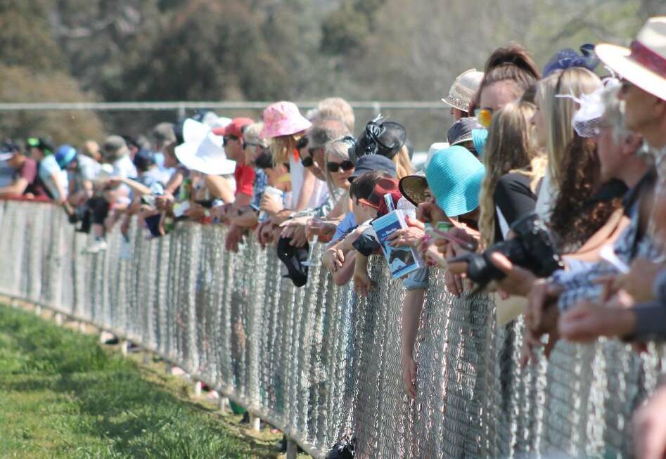 BIG DAY: Punters line the fence for the Cootamundra Cup in recent years. Picture: The Cootamundra Herald