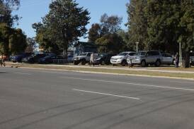 Cars were parked on the nature strip at Bolton Park on Saturday as the clash between a Wagga Tigers home game and Football Wagga's Miniroos program caused significant traffic congestion. Picture by Tom Dennis