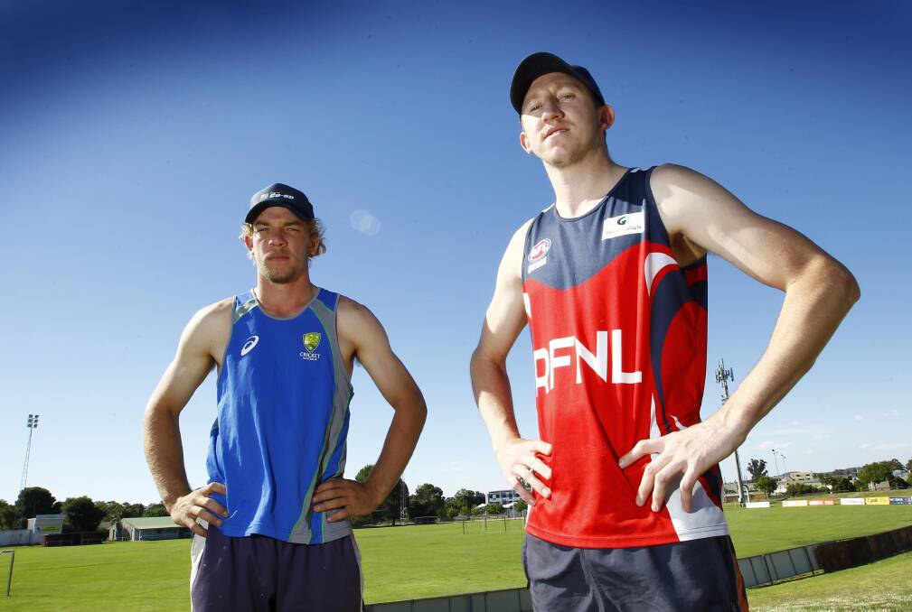 ON THE MOVE: Brayden Ambler (left) and Chase Grintell have signed with Farrer League club Temora for season 2017. Picture: Les Smith