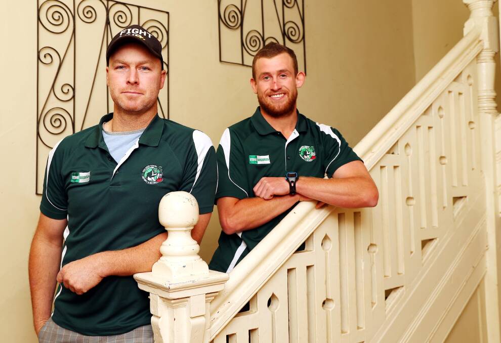 NEW BEGINNING: New Coolamon coach Connor Neyland (left) and assistant Marshal Macauley. Picture: Kieren L Tilly