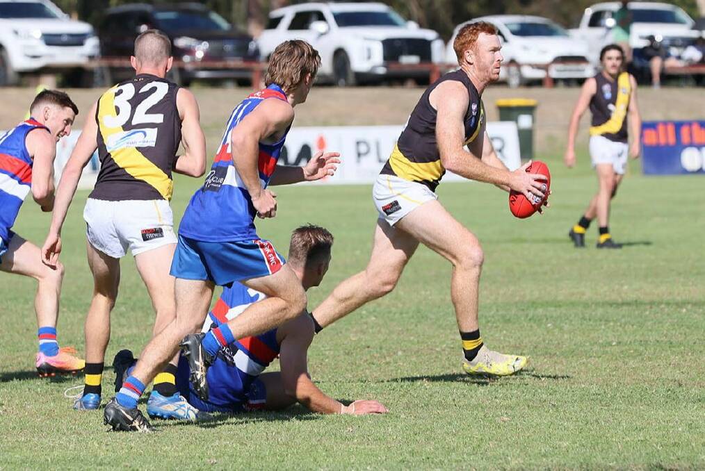 Wagga Tigers coach Murray Stephenson in action against Turvey Park earlier in the season. Picture by Les Smith