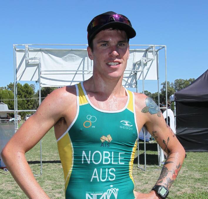 IN FORM: Caleb Noble after winning the Ganmain Triathlon last Sunday. Picture: Les Smith