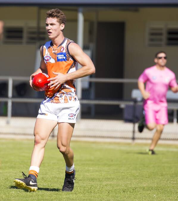 RECOGNITION: Connor Byrne has won the round 12 NEAFL Rising Star nomination after a strong performance for the Giants on Saturday. Picture: TJ Yelds