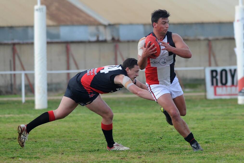 Chris O'Donnell in action against North Wagga at Langtry Oval during the season. Picture: Laura Hardwick